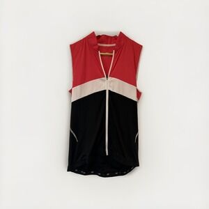 Performance Bicycle Cycling Jersey Womens Large‎ White Black Sleeveless Zip Up